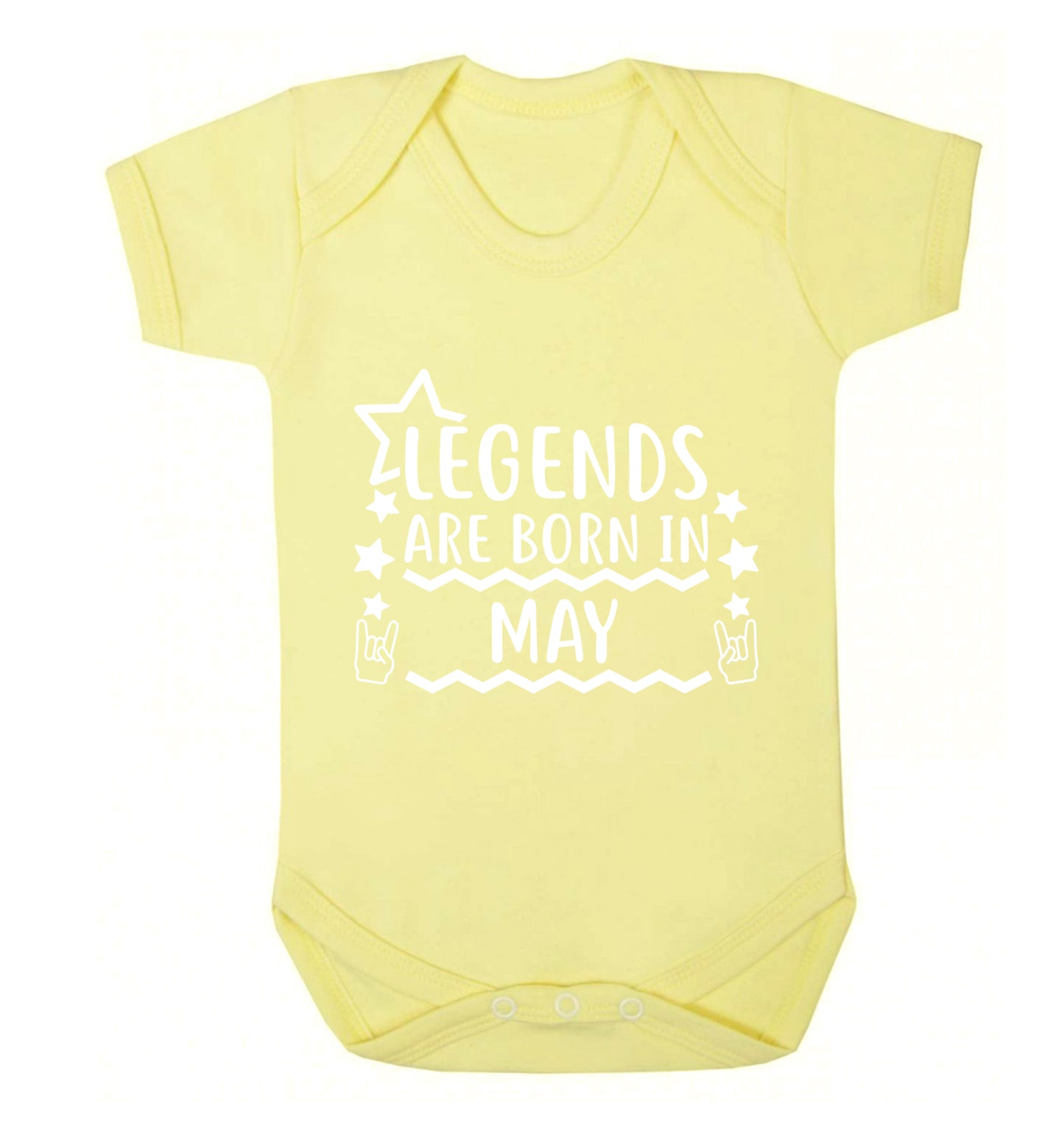 Legends are born in May Baby Vest pale yellow 18-24 months