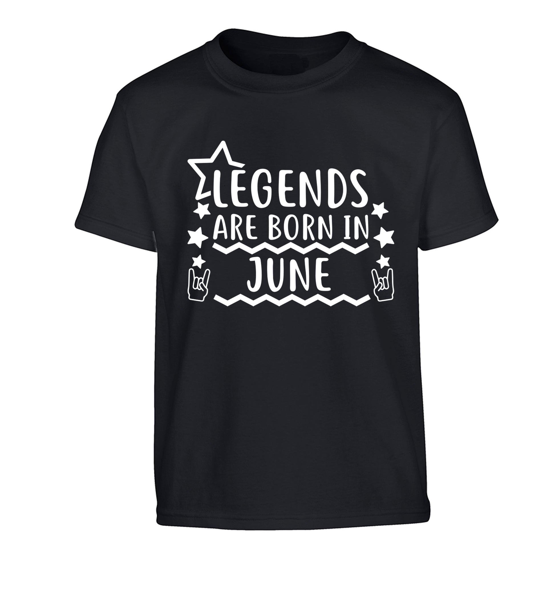Legends are born in June Children's black Tshirt 12-13 Years