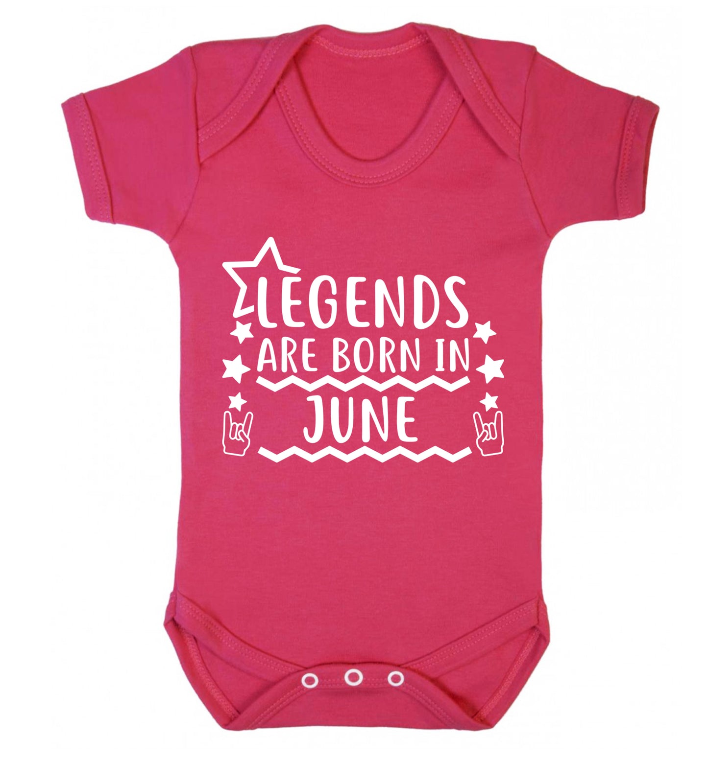 Legends are born in June Baby Vest dark pink 18-24 months