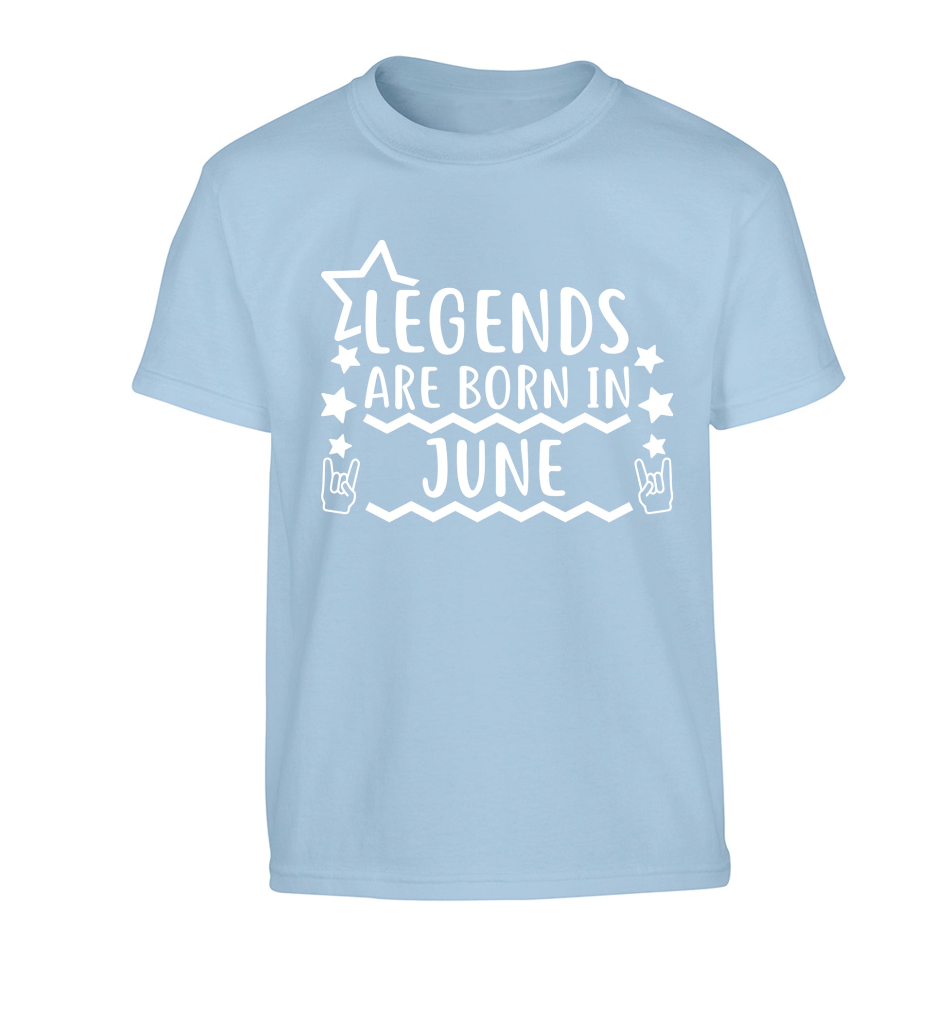 Legends are born in June Children's light blue Tshirt 12-13 Years