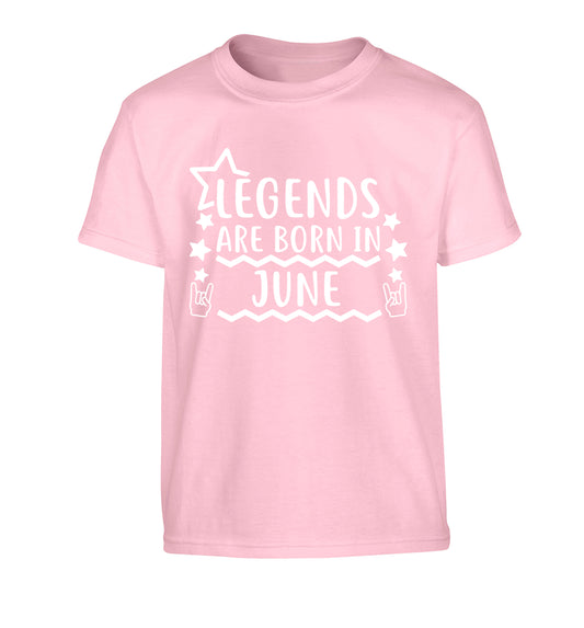 Legends are born in June Children's light pink Tshirt 12-13 Years