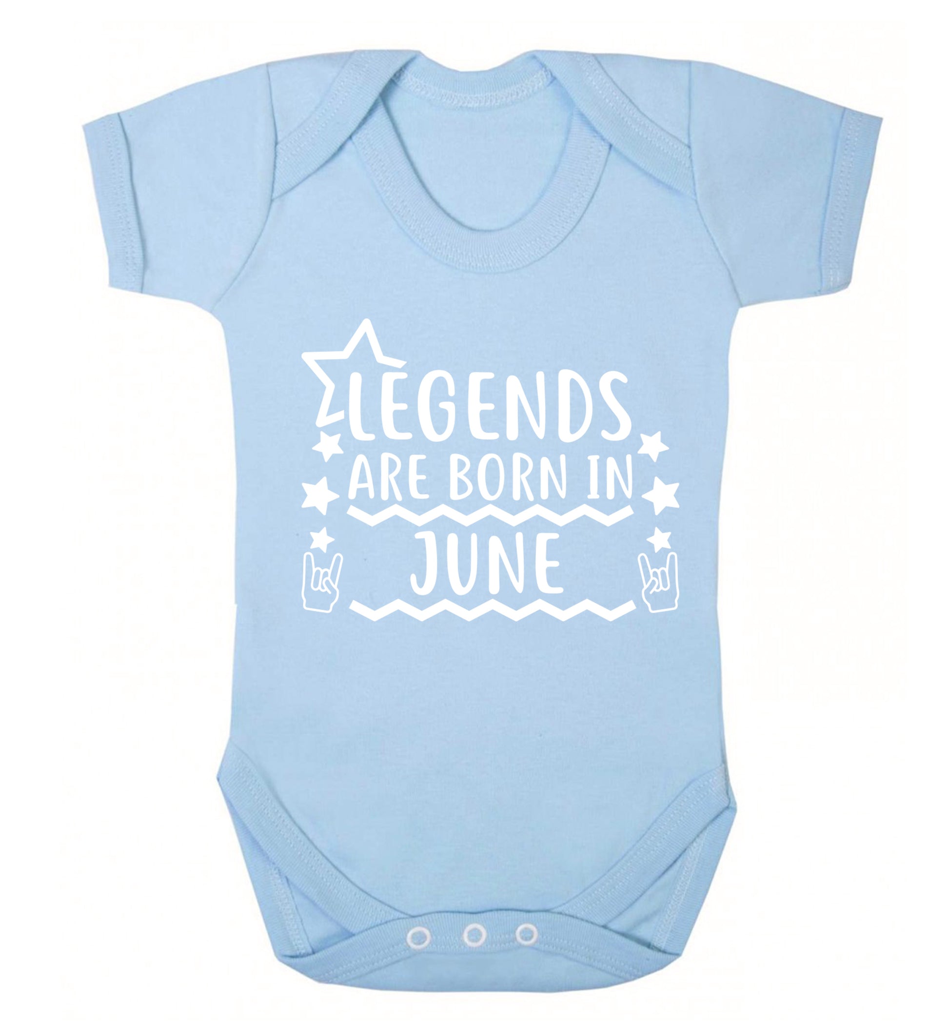 Legends are born in June Baby Vest pale blue 18-24 months