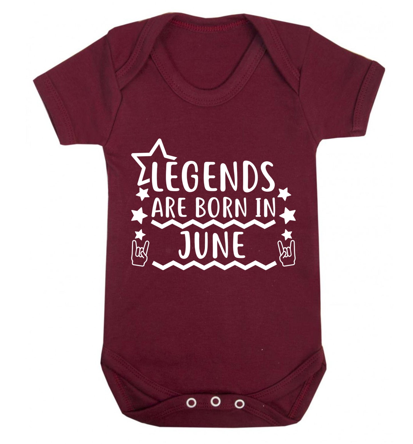 Legends are born in June Baby Vest maroon 18-24 months