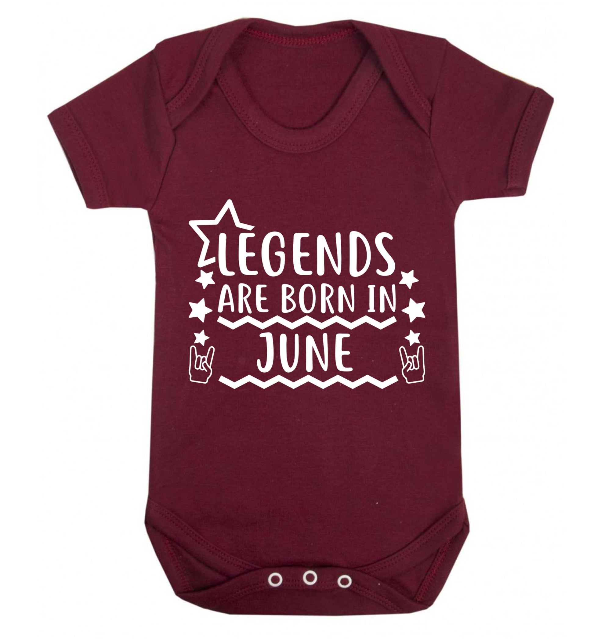 Legends are born in June Baby Vest maroon 18-24 months