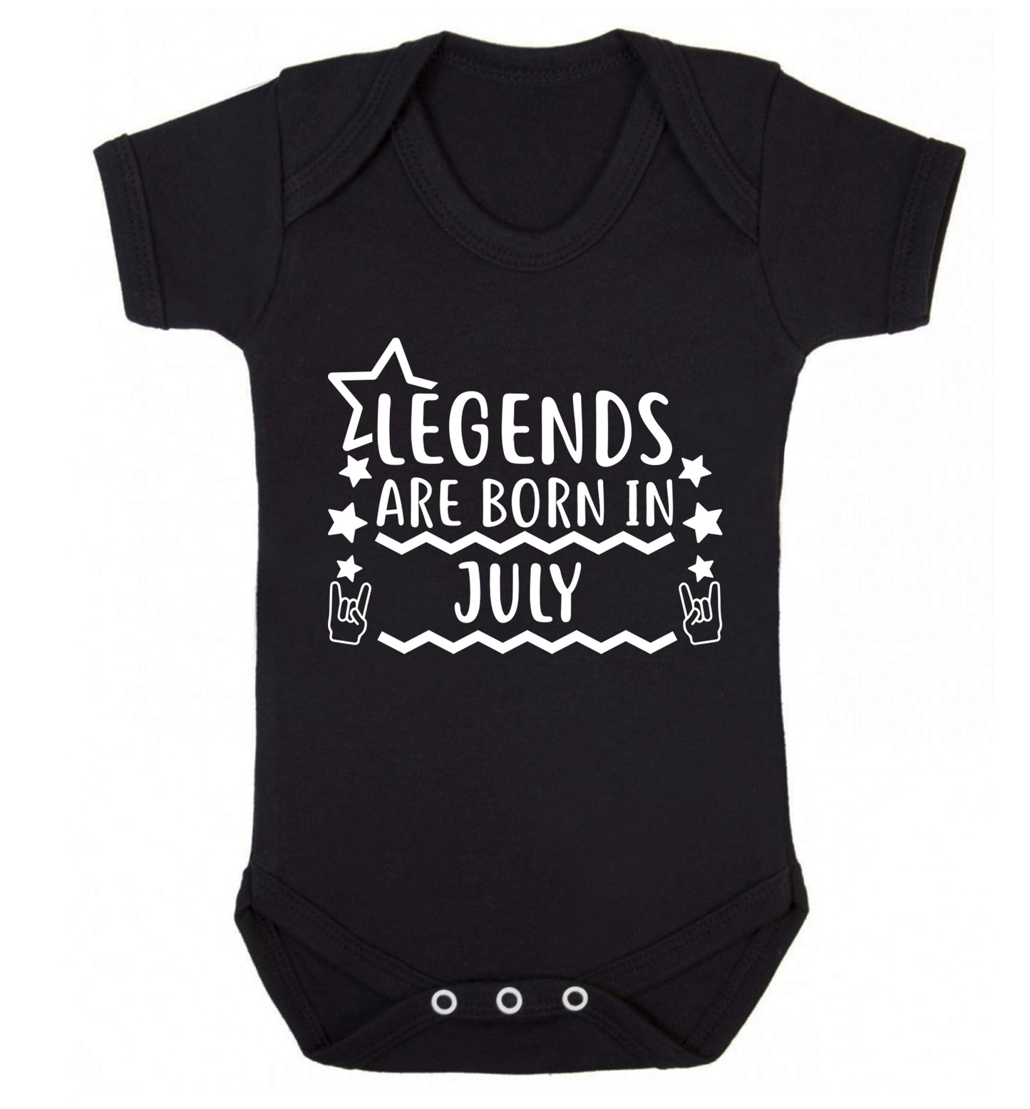 Legends are born in July Baby Vest black 18-24 months