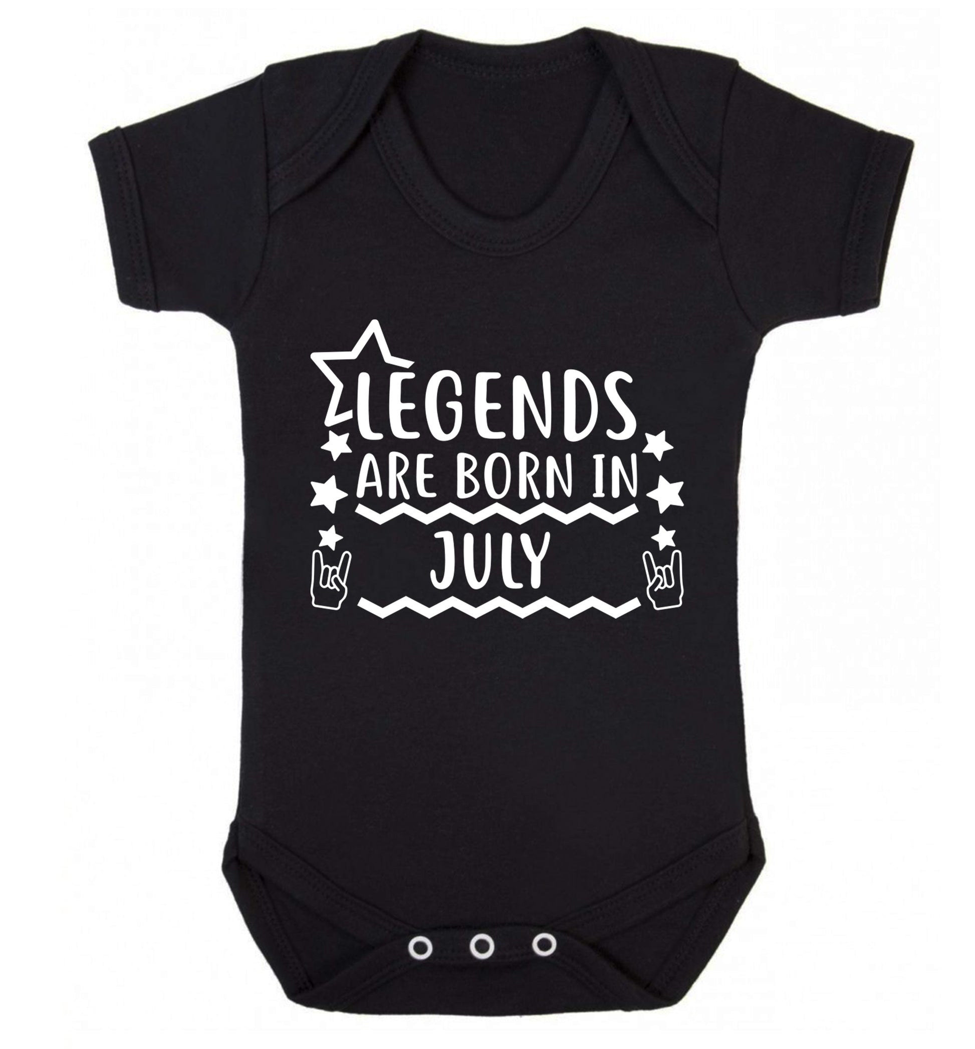 Legends are born in July Baby Vest black 18-24 months