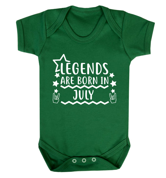 Legends are born in July Baby Vest green 18-24 months