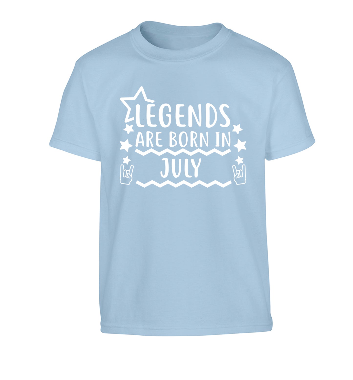 Legends are born in July Children's light blue Tshirt 12-13 Years