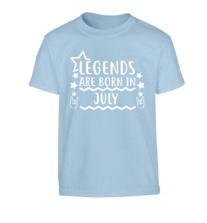 Legends are born in July Children's light blue Tshirt 12-13 Years