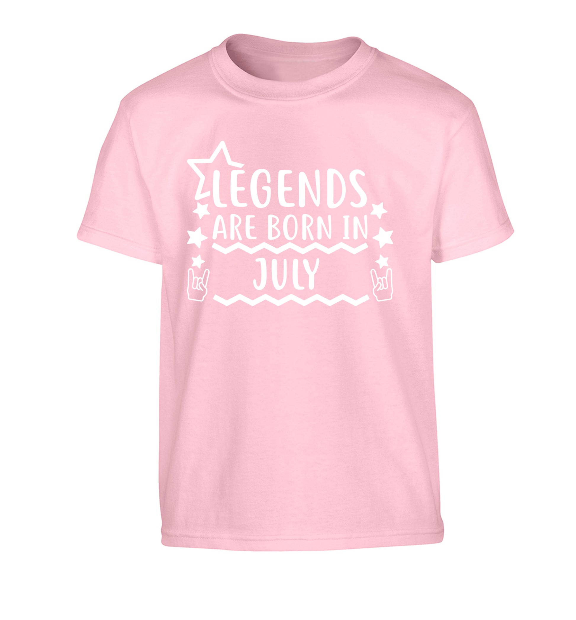 Legends are born in July Children's light pink Tshirt 12-13 Years