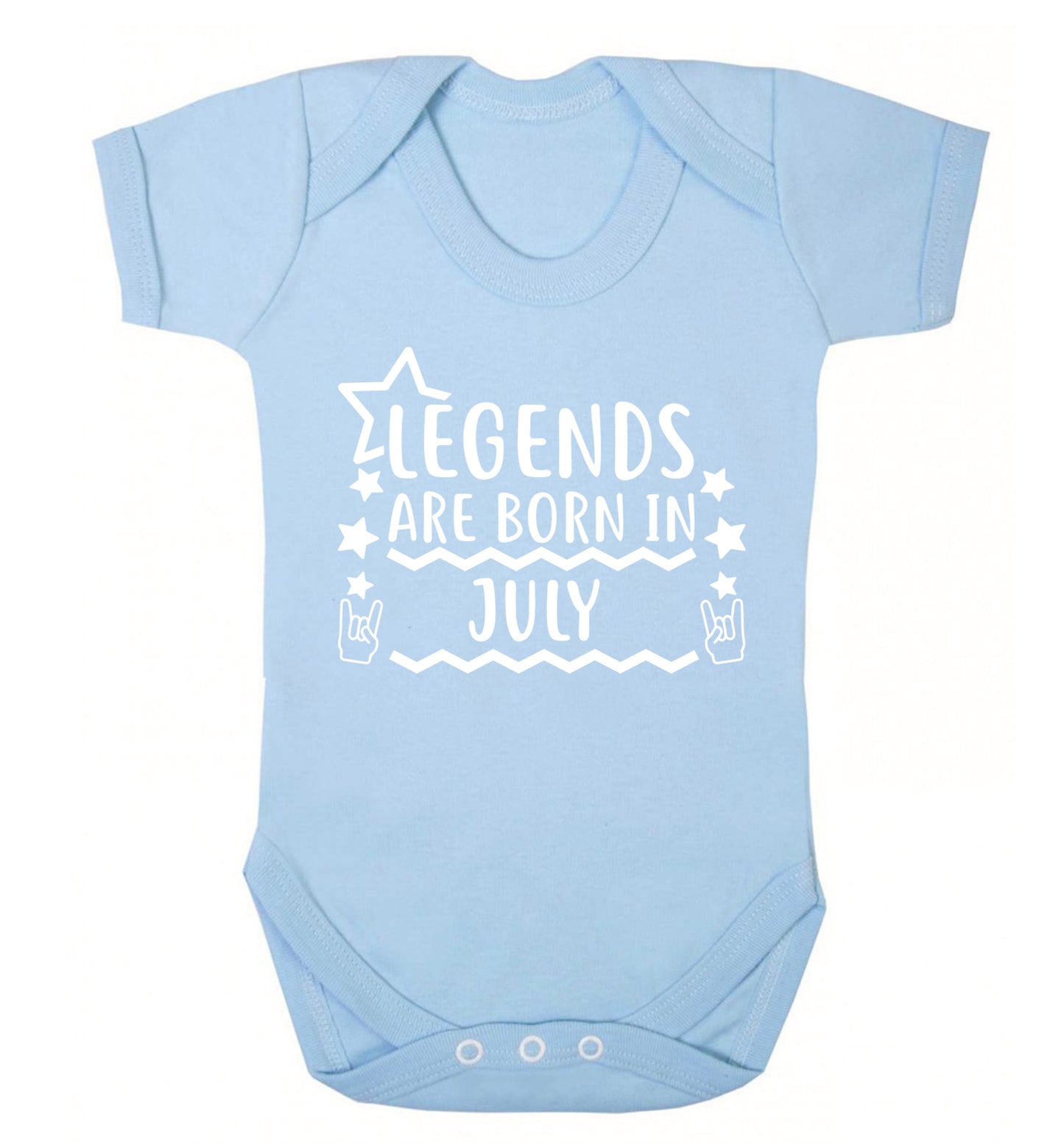 Legends are born in July Baby Vest pale blue 18-24 months