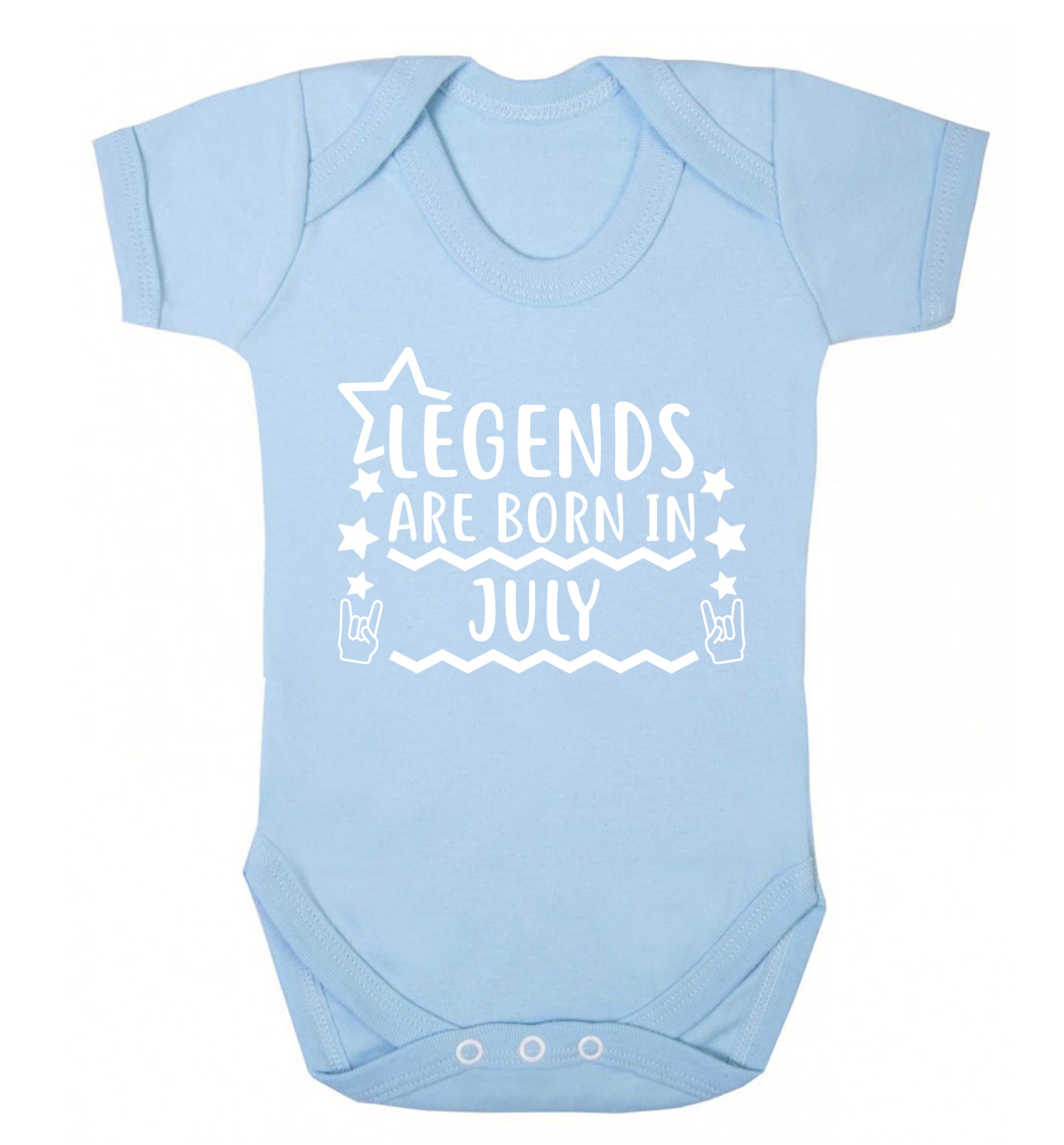 Legends are born in July Baby Vest pale blue 18-24 months