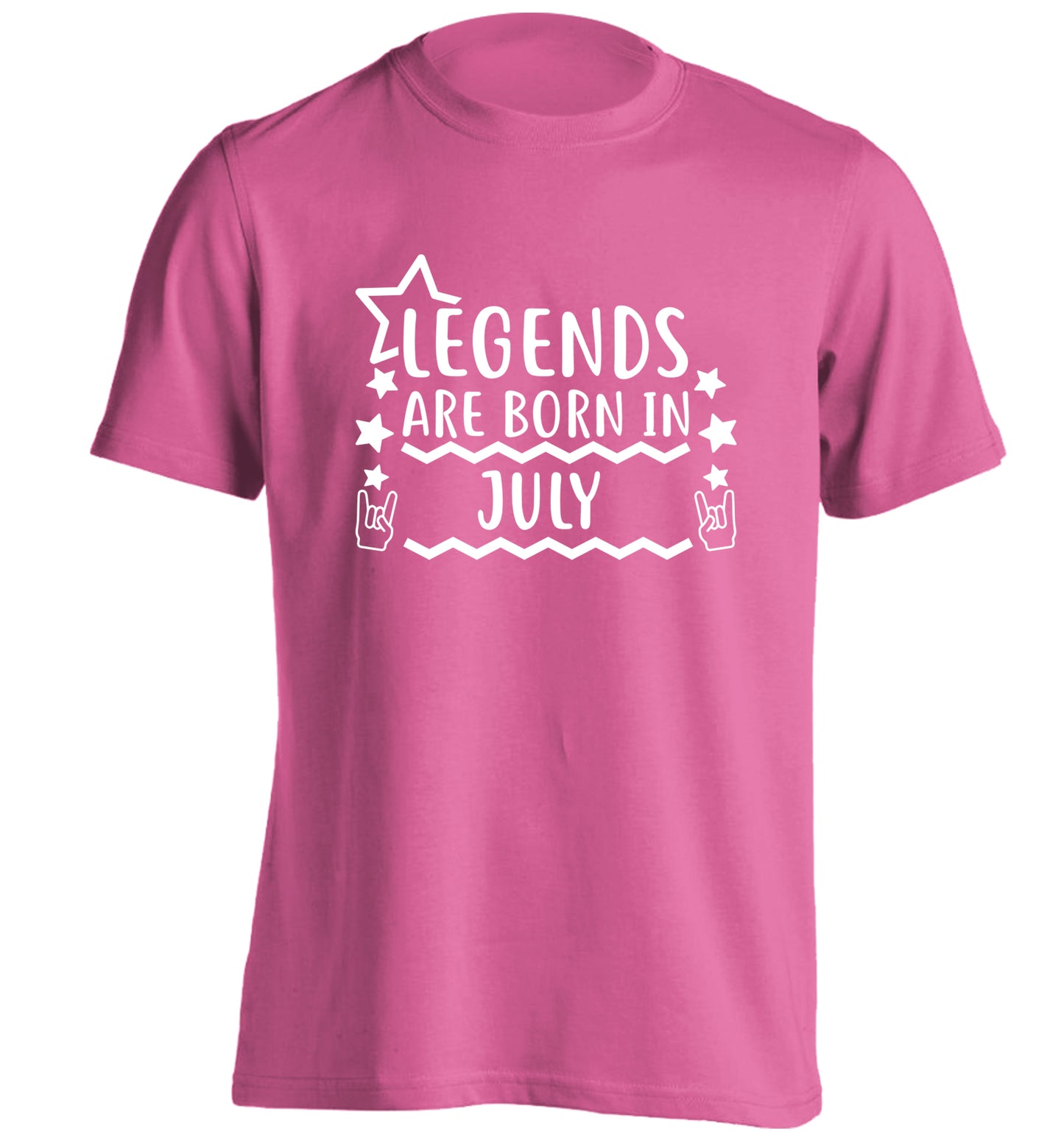 Legends are born in July adults unisex pink Tshirt 2XL