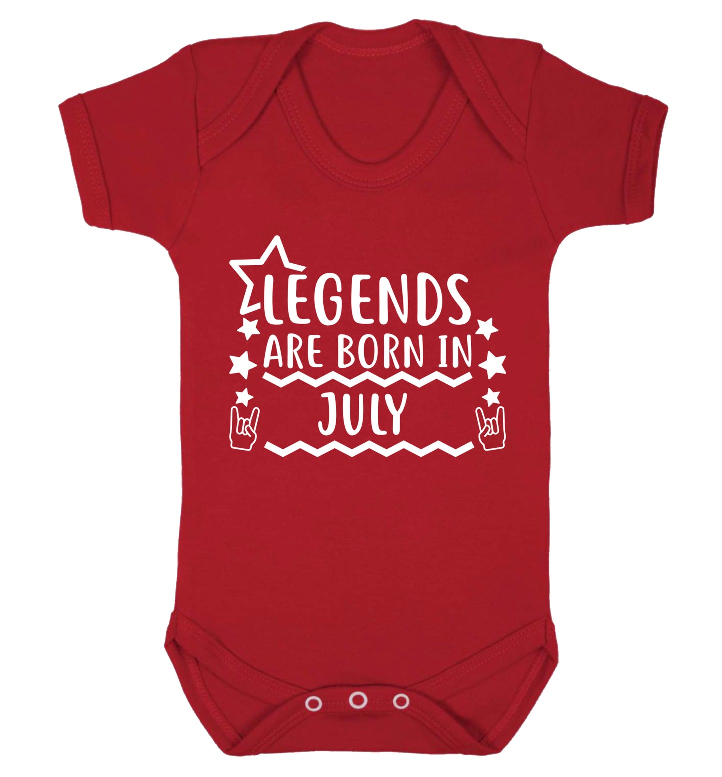 Legends are born in July Baby Vest red 18-24 months