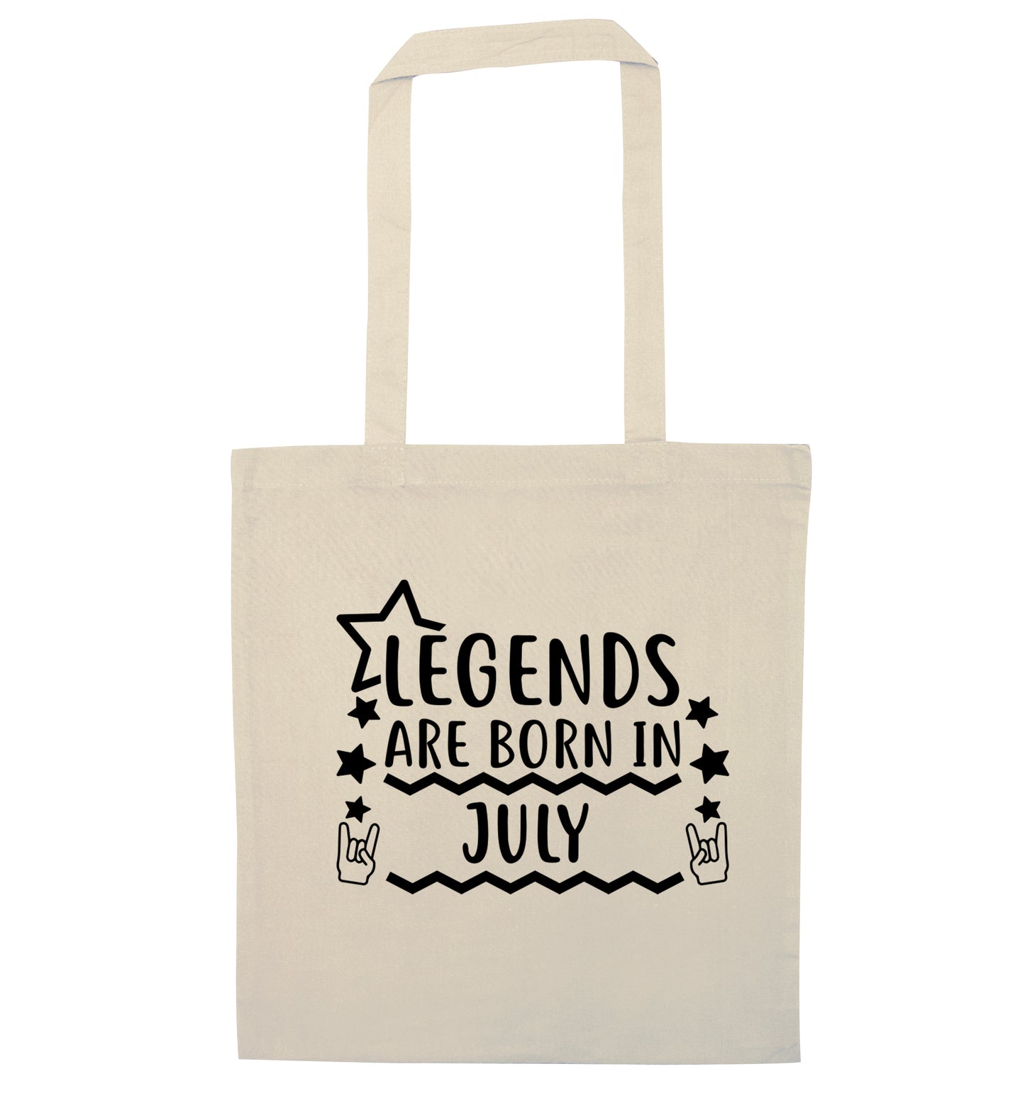 Legends are born in July natural tote bag