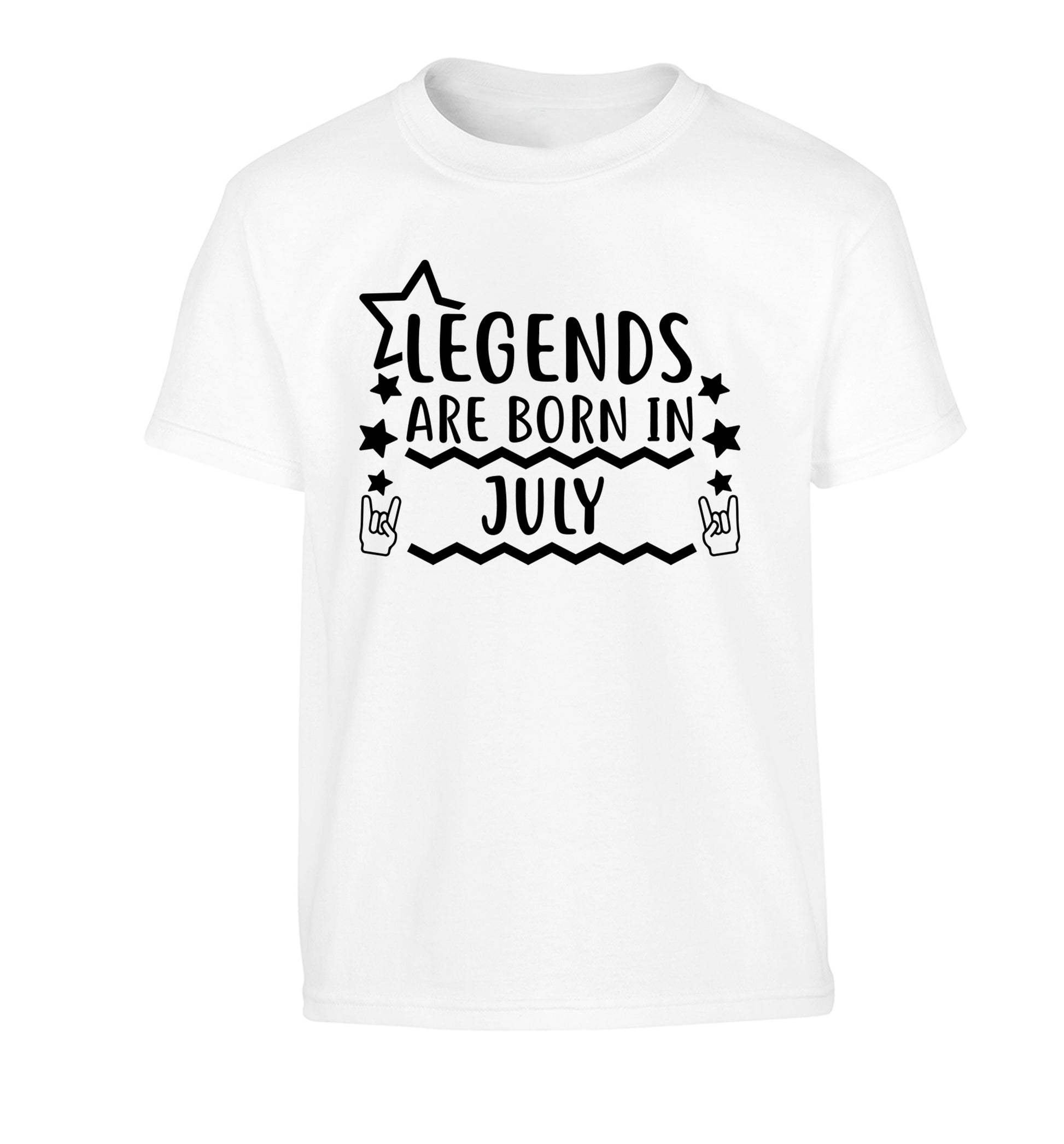 Legends are born in July Children's white Tshirt 12-13 Years