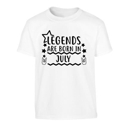 Legends are born in July Children's white Tshirt 12-13 Years