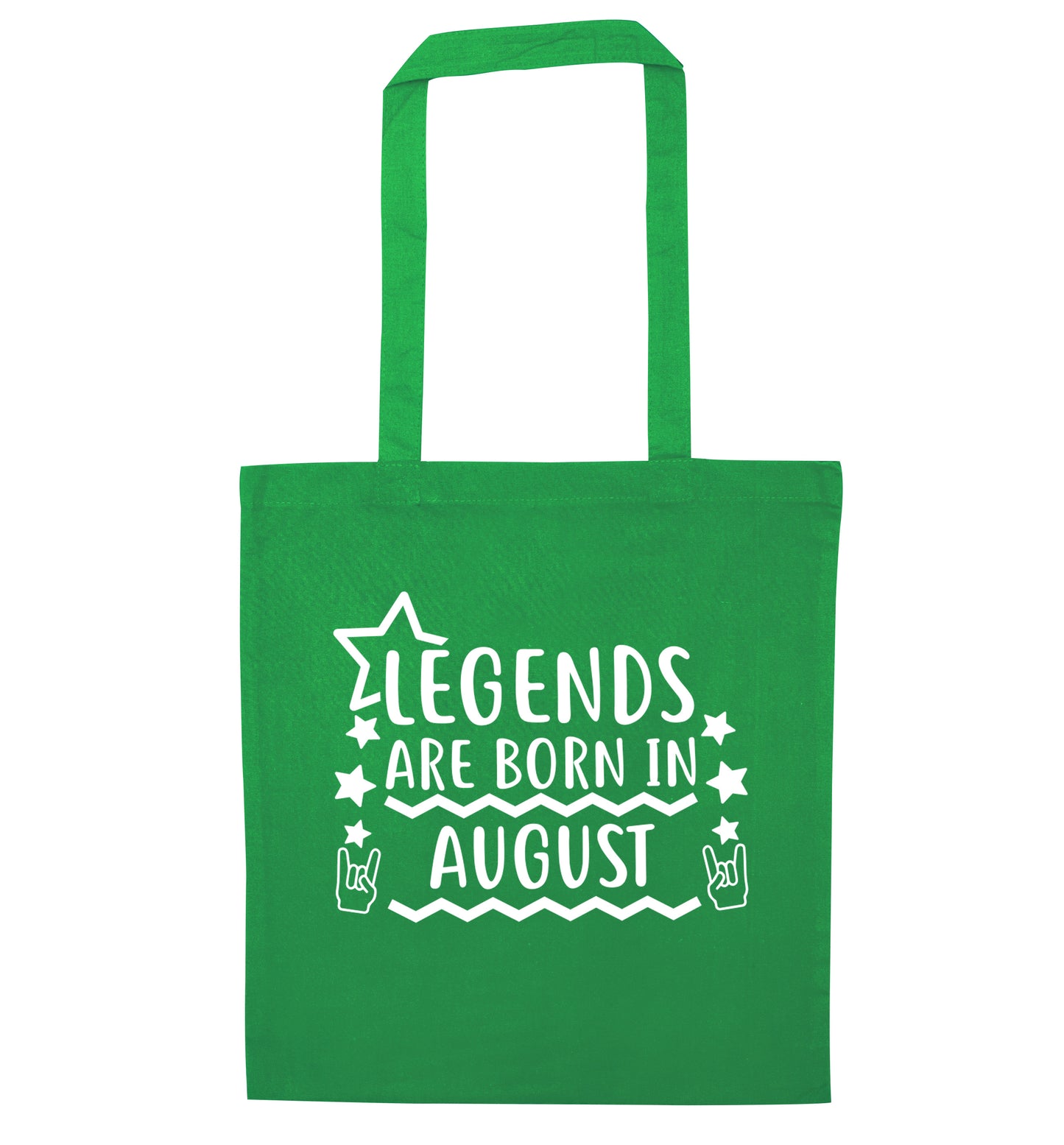 Legends are born in August green tote bag