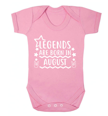 Legends are born in August Baby Vest pale pink 18-24 months