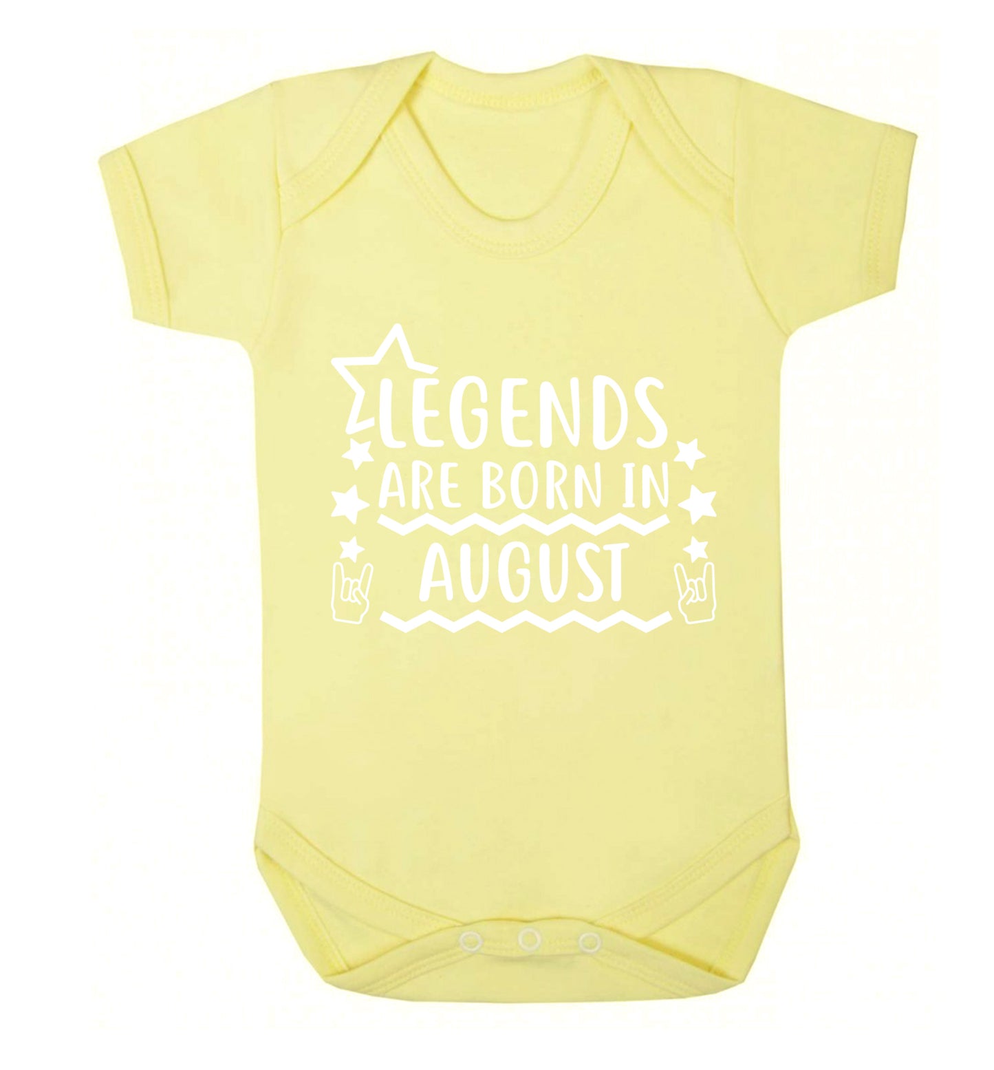 Legends are born in August Baby Vest pale yellow 18-24 months