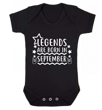 Legends are born in September Baby Vest black 18-24 months