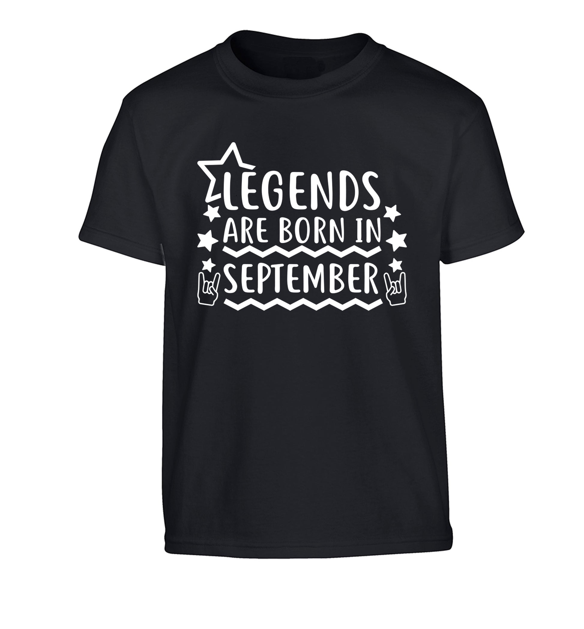 Legends are born in September Children's black Tshirt 12-13 Years