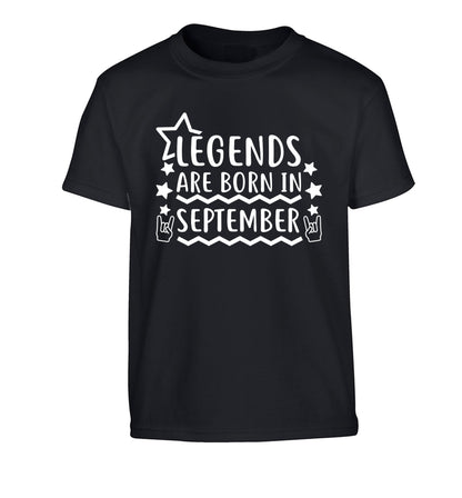 Legends are born in September Children's black Tshirt 12-13 Years