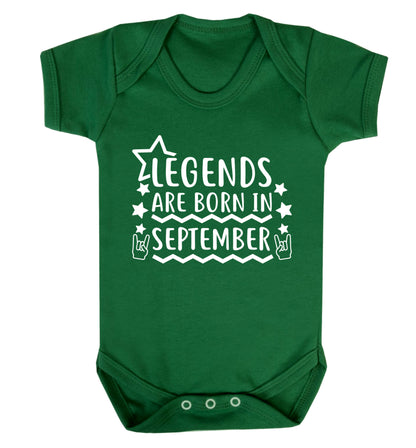 Legends are born in September Baby Vest green 18-24 months