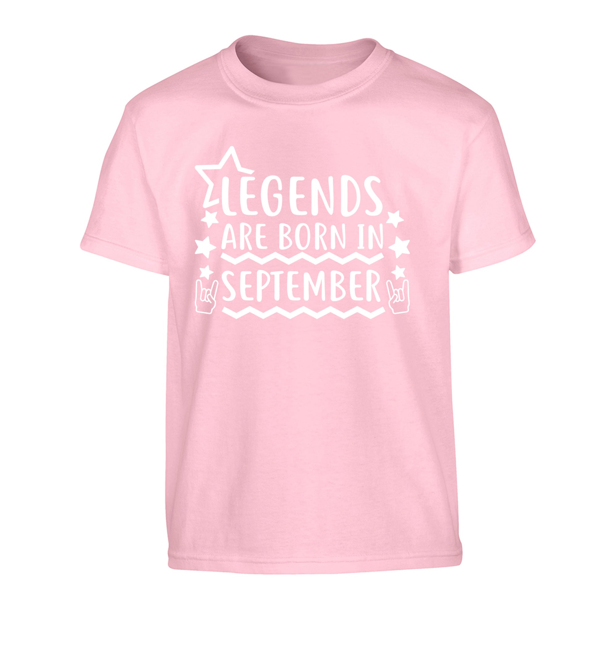 Legends are born in September Children's light pink Tshirt 12-13 Years