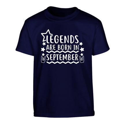 Legends are born in September Children's navy Tshirt 12-13 Years