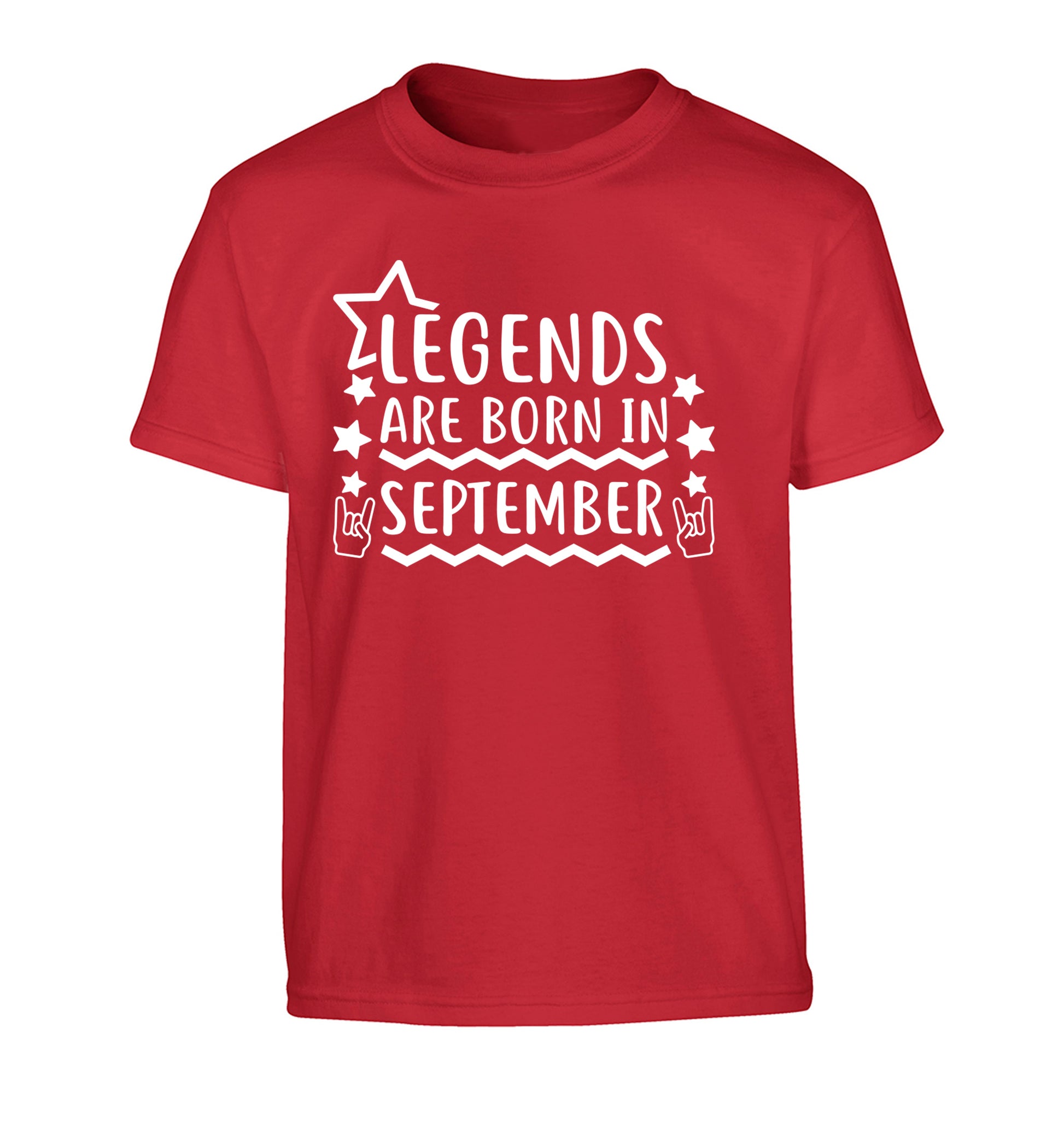 Legends are born in September Children's red Tshirt 12-13 Years