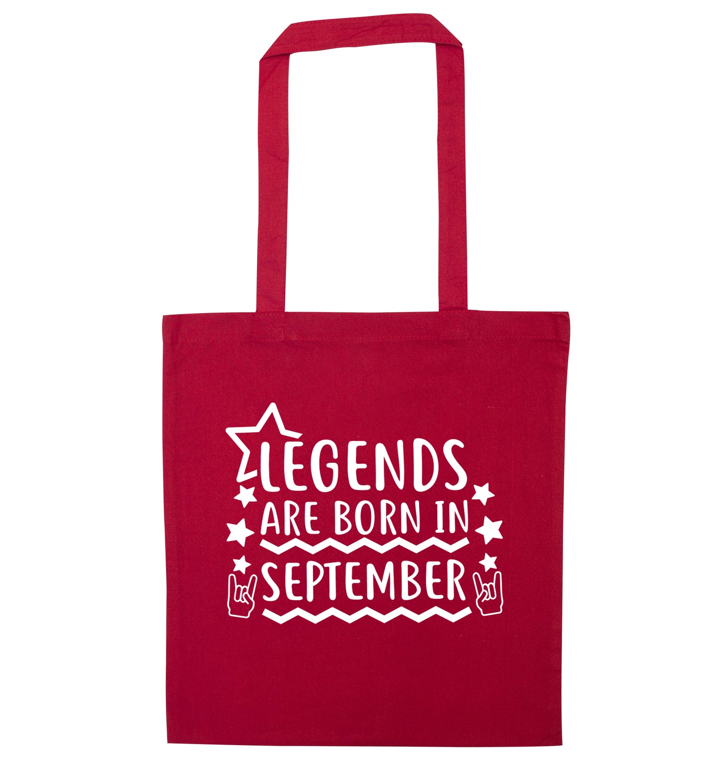 Legends are born in September red tote bag