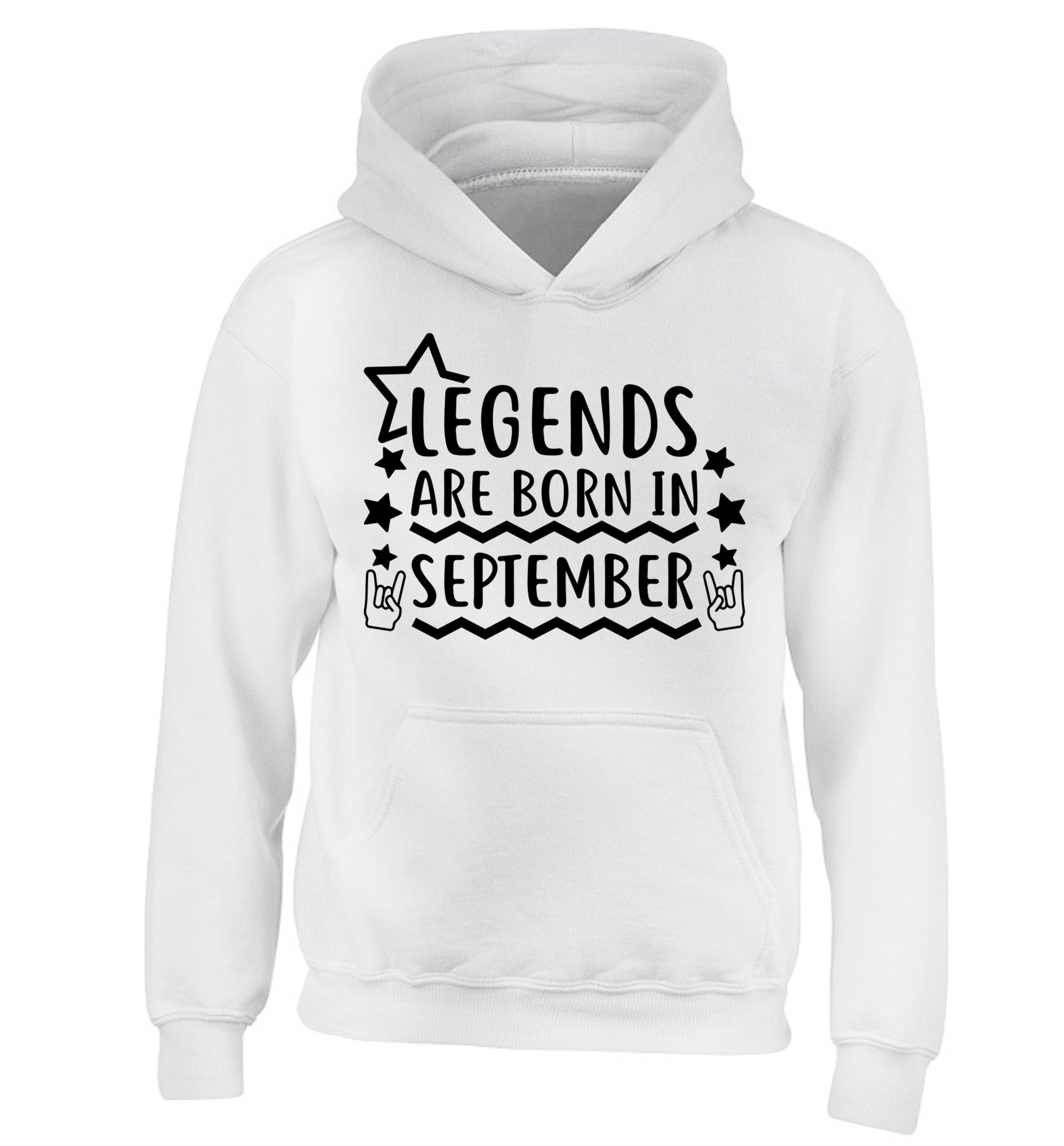 Legends are born in September children's white hoodie 12-13 Years