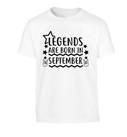 Legends are born in September Children's white Tshirt 12-13 Years