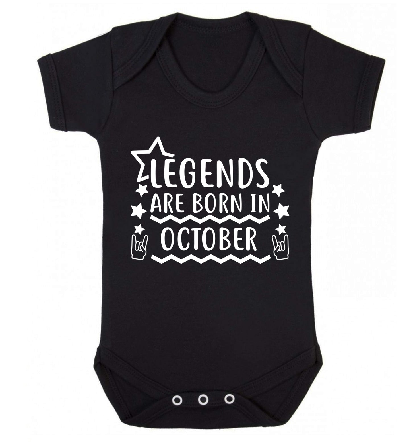 Legends are born in October Baby Vest black 18-24 months