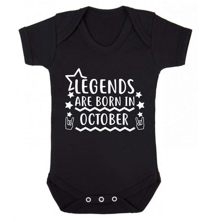 Legends are born in October Baby Vest black 18-24 months