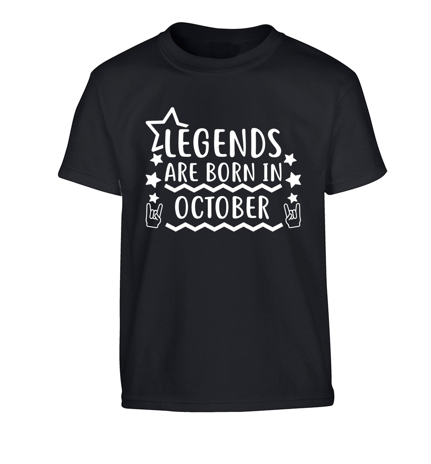 Legends are born in October Children's black Tshirt 12-13 Years