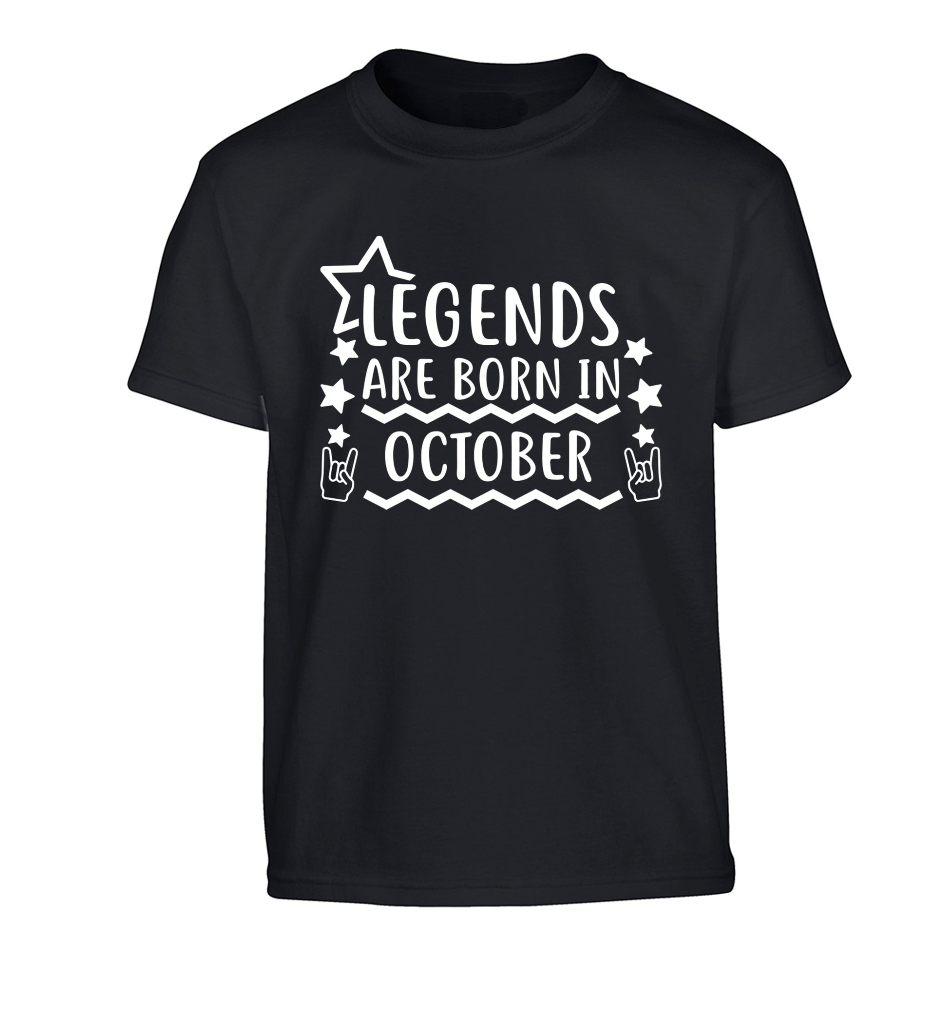 Legends are born in October Children's black Tshirt 12-13 Years