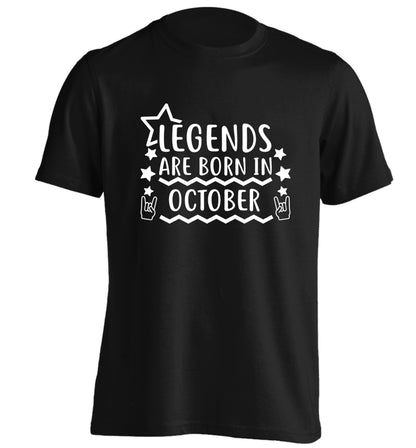 Legends are born in October adults unisex black Tshirt 2XL