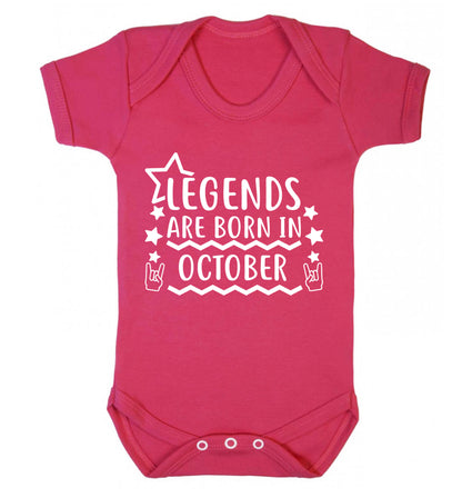 Legends are born in October Baby Vest dark pink 18-24 months