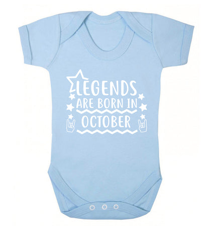 Legends are born in October Baby Vest pale blue 18-24 months