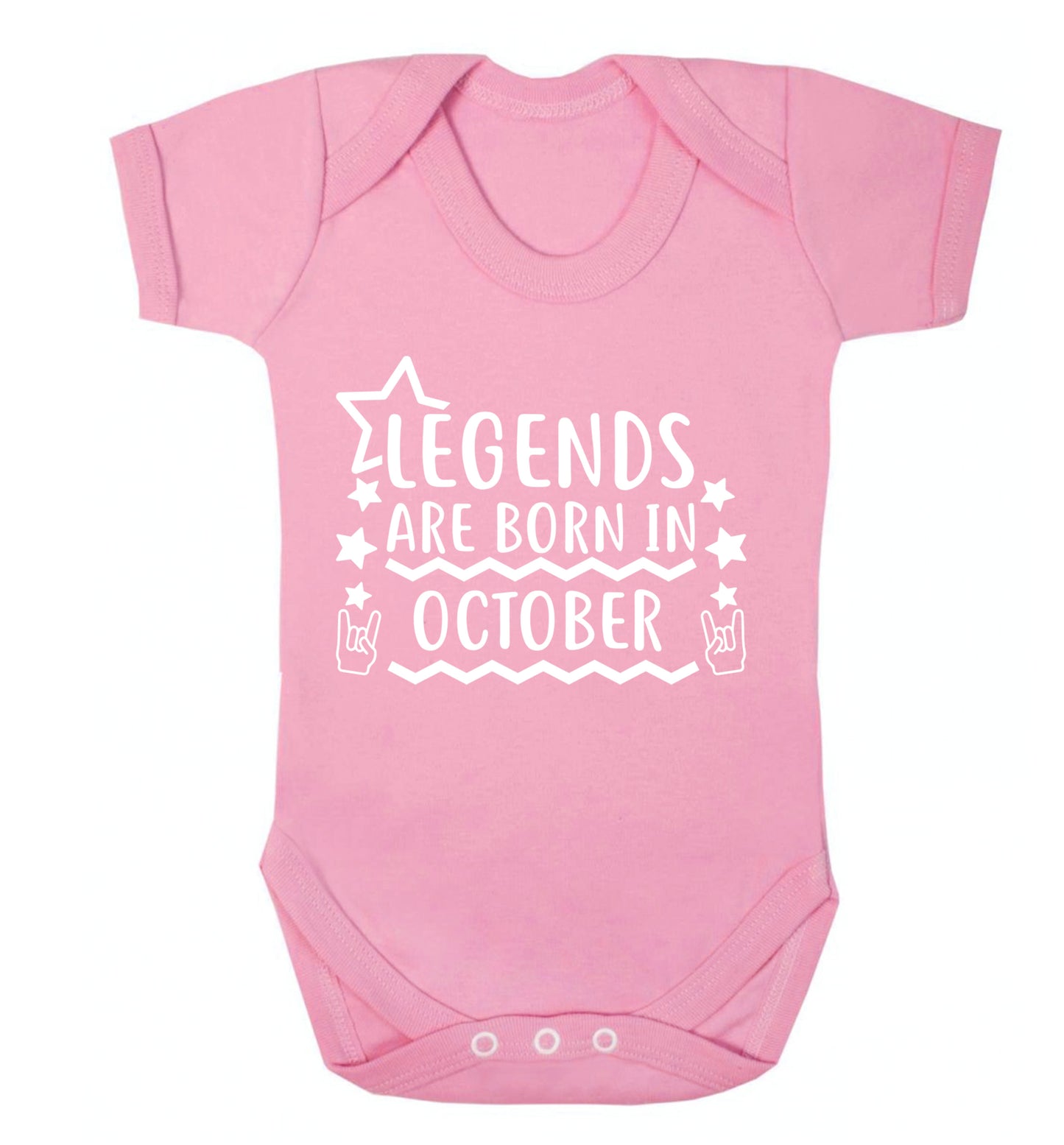 Legends are born in October Baby Vest pale pink 18-24 months