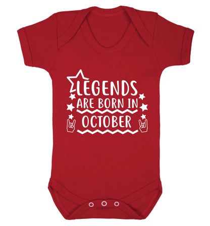 Legends are born in October Baby Vest red 18-24 months