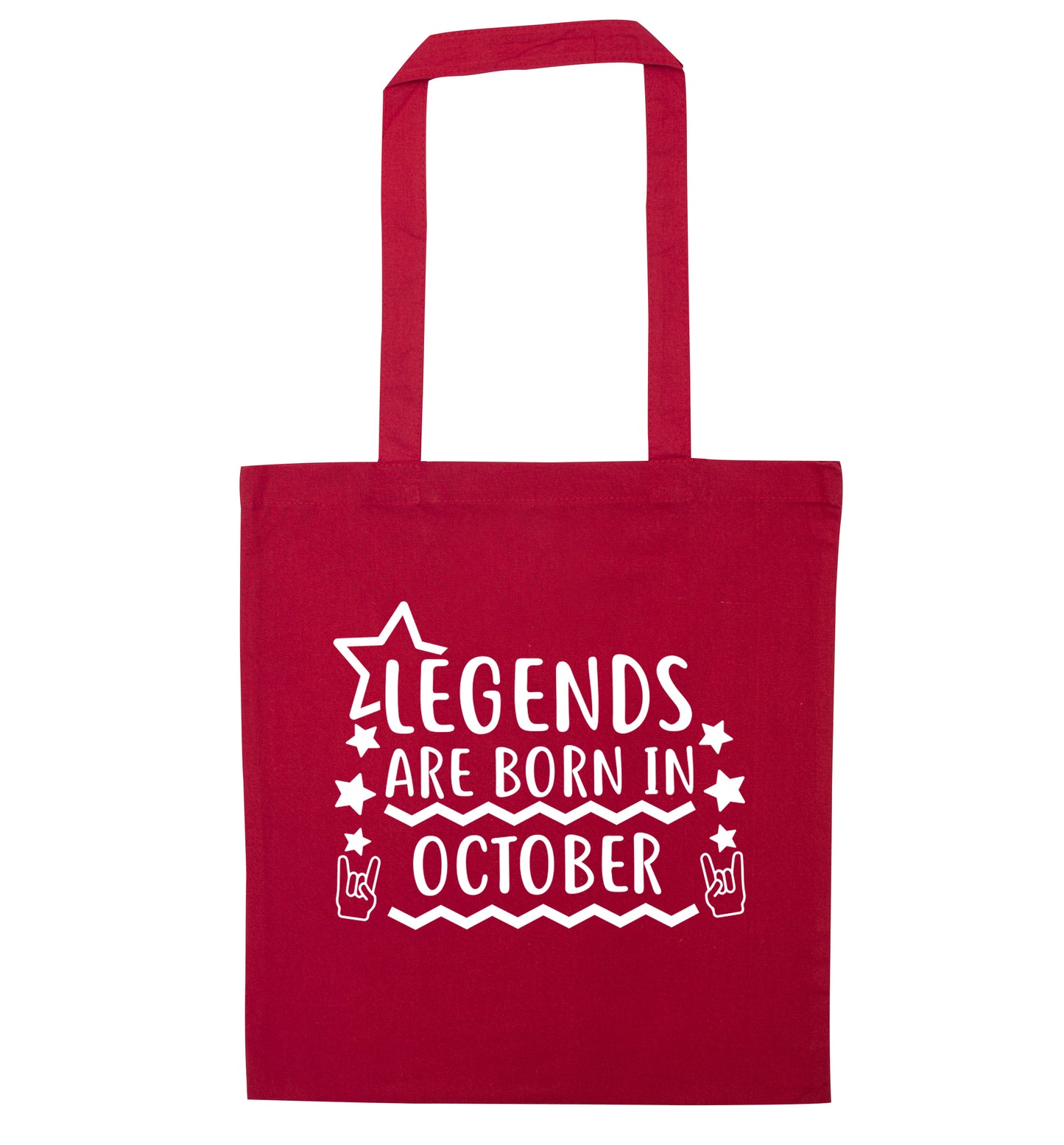 Legends are born in October red tote bag