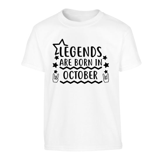Legends are born in October Children's white Tshirt 12-13 Years