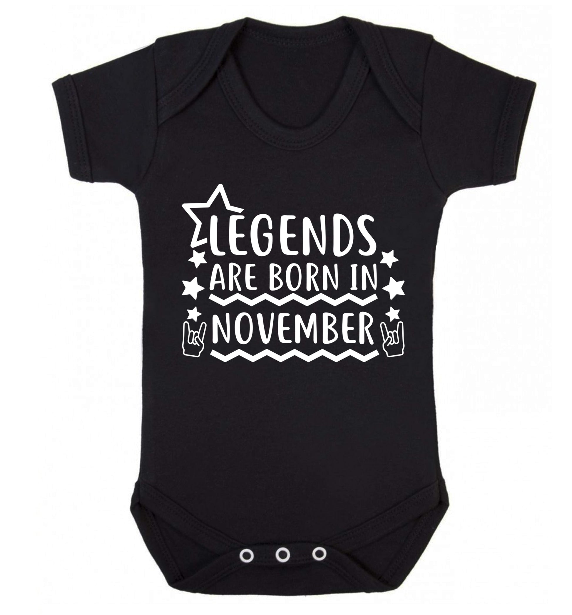 Legends are born in November Baby Vest black 18-24 months