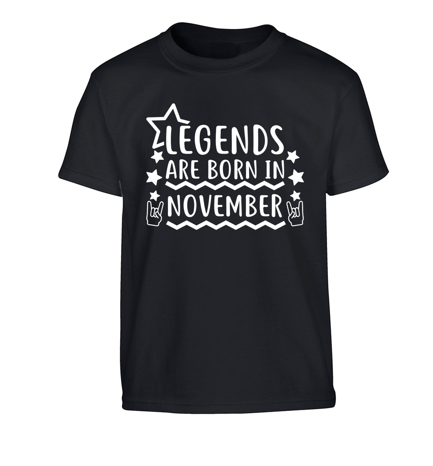 Legends are born in November Children's black Tshirt 12-13 Years