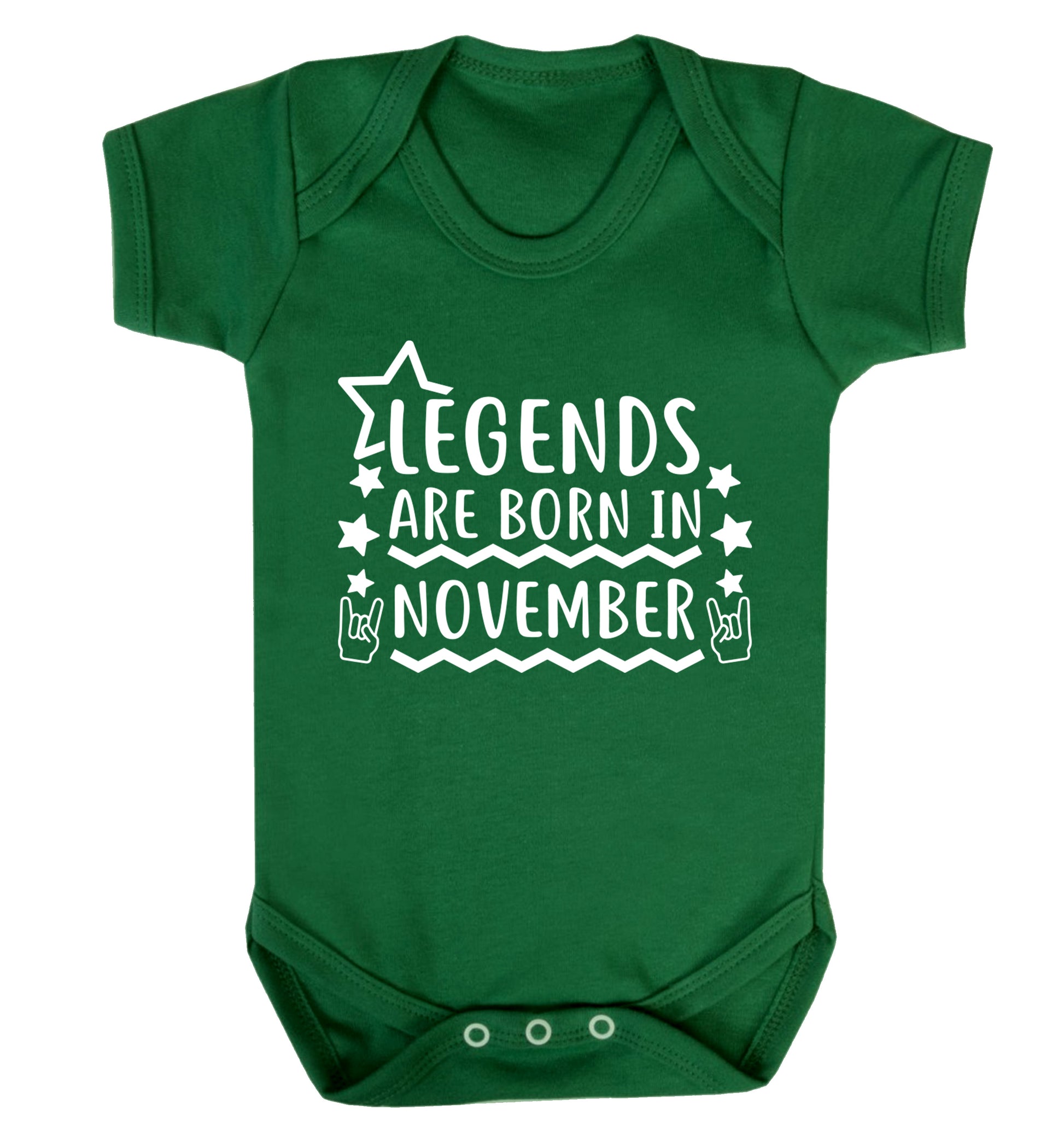 Legends are born in November Baby Vest green 18-24 months