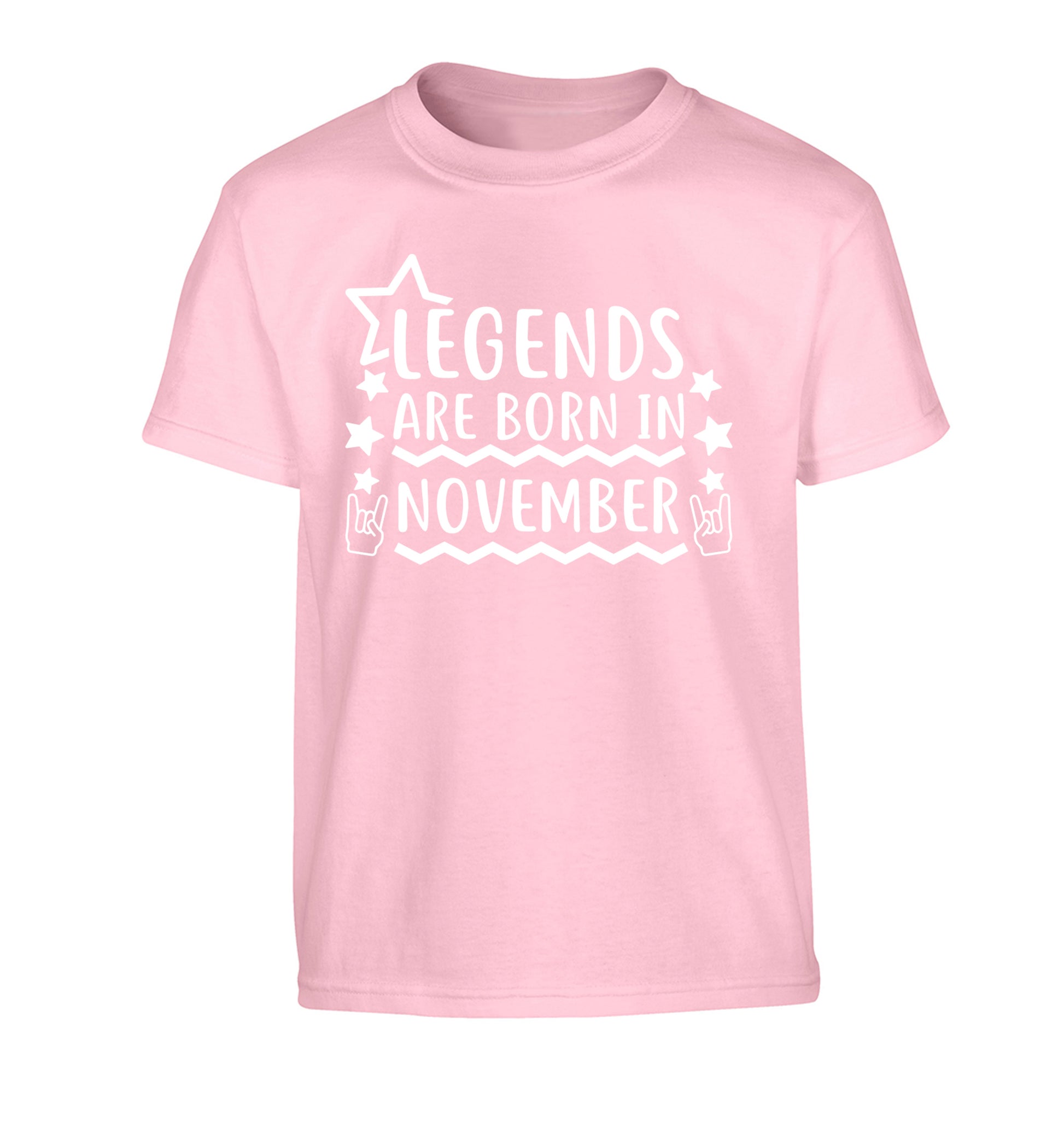 Legends are born in November Children's light pink Tshirt 12-13 Years