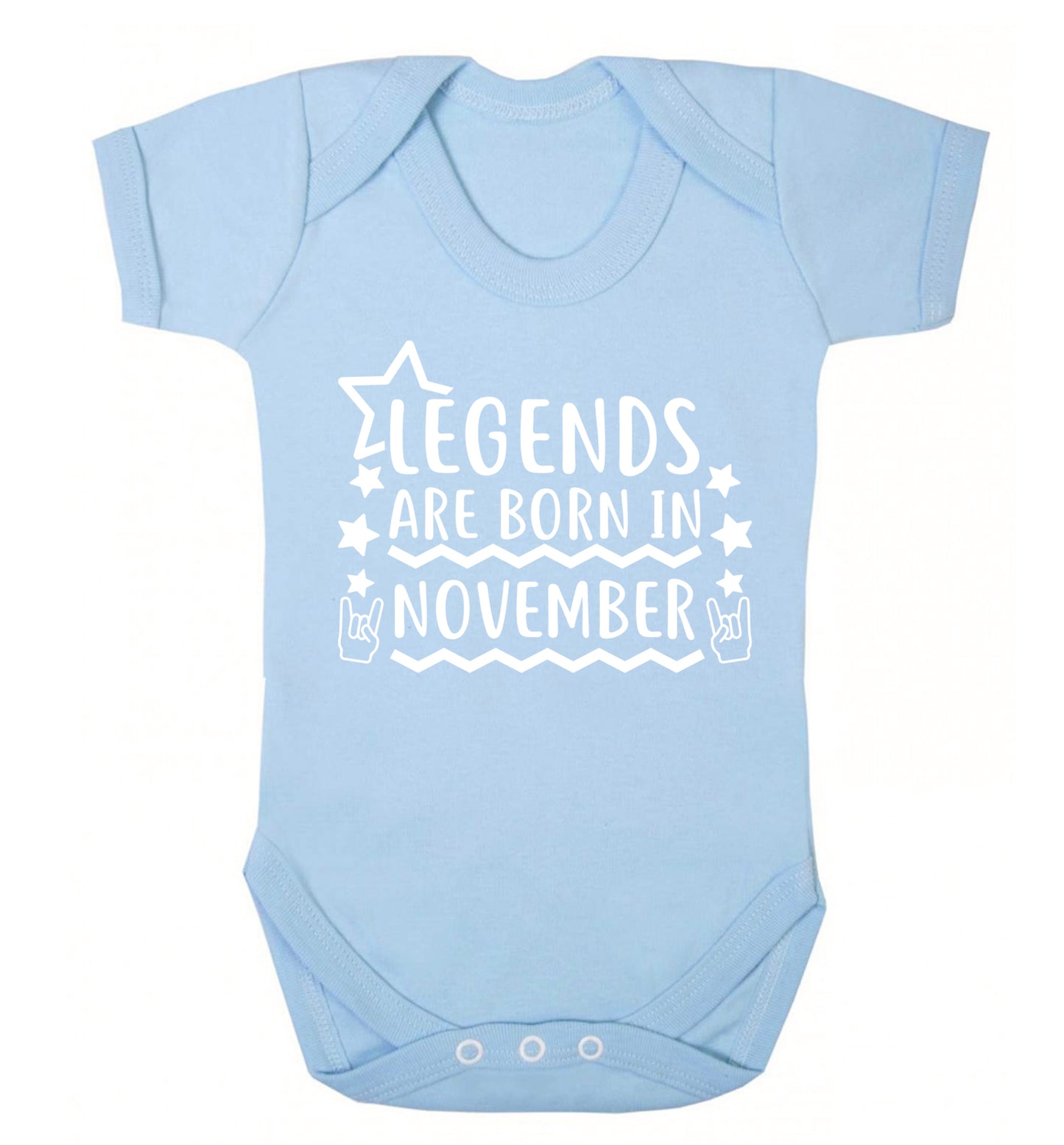 Legends are born in November Baby Vest pale blue 18-24 months